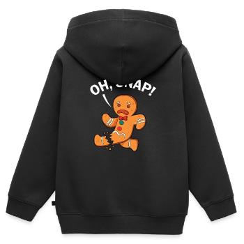 Leg surgery wheelchair lost leg - Kids Premium Organic Zip-up Hoodie - black - Back - AI Model Kid Male (0cm)