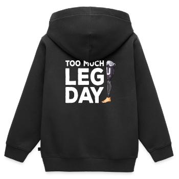Leg surgery wheelchair lost leg - Kids Premium Organic Zip-up Hoodie - black - Back - AI Model Kid Male (0cm)
