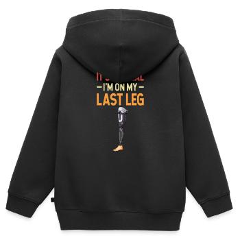 Leg surgery wheelchair lost leg - Kids Premium Organic Zip-up Hoodie - black - Back - AI Model Kid Male (0cm)