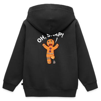 Leg surgery wheelchair lost leg - Kids Premium Organic Zip-up Hoodie - black - Back - AI Model Kid Male (0cm)