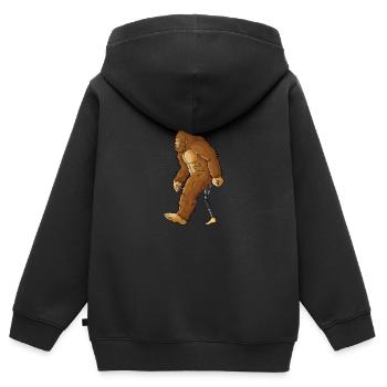 Leg surgery wheelchair lost leg - Kids Premium Organic Zip-up Hoodie - black - Back - AI Model Kid Male (0cm)
