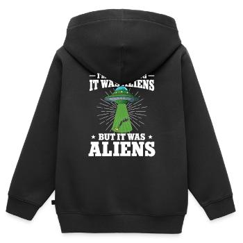 Leg surgery wheelchair lost leg - Kids Premium Organic Zip-up Hoodie - black - Back - AI Model Kid Male (0cm)