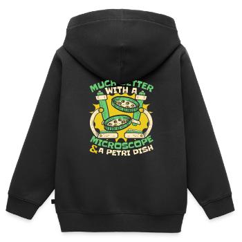 Biologie Biologe Mikroskop Molekularbiologe - Kinder Premium Organic Zip Hoodie - Schwarz - Hinten - AI Model Kid Male (0cm)