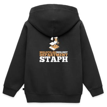 Biologiste Biologiste Microscope Biologiste moléculaire - Sweat Premium à capuche zippé enfant bio - noir - Dos - AI Model Kid Male (0cm)