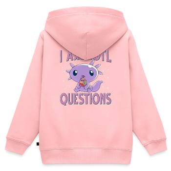 Axolotl. I Axolotl Questions - Sweat Premium à capuche zippé enfant bio - rose - Dos - AI Model Kid Female (0cm)