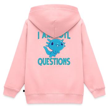 Axolotl. I Axolotl Questions - Sweat Premium à capuche zippé enfant bio - rose - Dos - AI Model Kid Female (0cm)