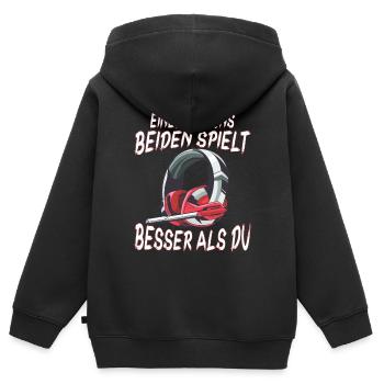 Der Controller Soll Mit Dir Sein. Videospiele - Kinder Premium Organic Zip Hoodie - Schwarz - Hinten - AI Model Kid Male (0cm)