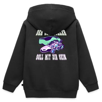 Der Controller Soll Mit Dir Sein. Videospiele - Kinder Premium Organic Zip Hoodie - Schwarz - Hinten - AI Model Kid Male (0cm)