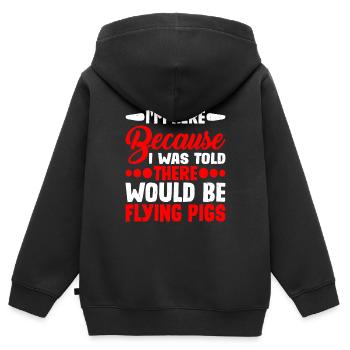 On m’a dit qu’il y aurait des cochons volants 6 - Sweat Premium à capuche zippé enfant bio - noir - Dos - AI Model Kid Male (0cm)