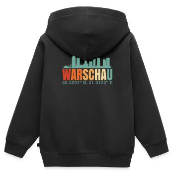 Warschau Polen Skyline - Kinder Premium Organic Zip Hoodie - Schwarz - Hinten - AI Model Kid Male (0cm)