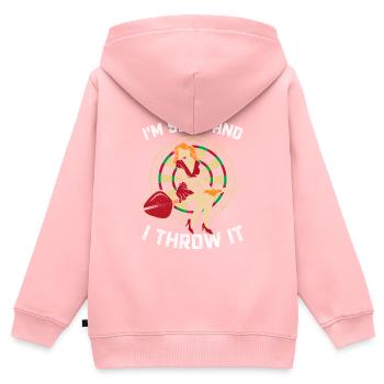 Dreifach-Dartscheibe Dart-Werfer Sportlich Kompeti - Kinder Premium Organic Zip Hoodie - Rosa - Hinten - AI Model Kid Female (0cm)