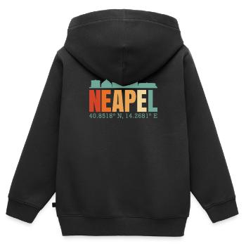 Naples Italie Skyline - Sweat Premium à capuche zippé enfant bio - noir - Dos - AI Model Kid Male (0cm)