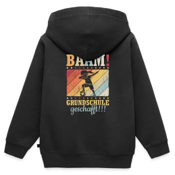 BÄÄM Grundschule Geschafft - Abschluss Geschenk Sc - Kinder Premium Organic Zip Hoodie - Schwarz - Hinten - AI Model Kid Male (0cm)