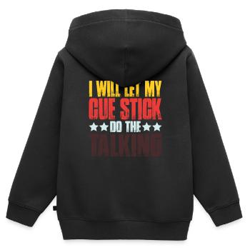 Je vais laisser mon cue stick faire le Talking 2 - Sweat Premium à capuche zippé enfant bio - noir - Dos - AI Model Kid Male (0cm)