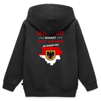 Dortmund Wappen Dortmunder Ruhrgebiet Dortmund - Kinder Premium Organic Zip Hoodie - Schwarz - Hinten - AI Model Kid Male (0cm)