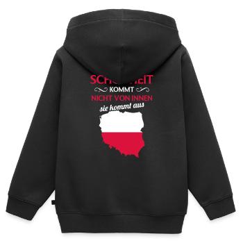 Nationalität Sportmannschaft Fan Polen - Kinder Premium Organic Zip Hoodie - Schwarz - Hinten - AI Model Kid Male (0cm)