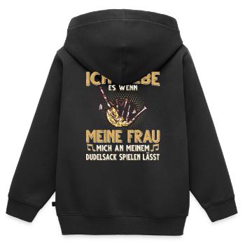 Dudelsack Musikverein Sackpfeifer Musiker - Kinder Premium Organic Zip Hoodie - Schwarz - Hinten - AI Model Kid Male (0cm)
