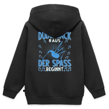 Dudelsack Musikverein Sackpfeifer Musiker - Kinder Premium Organic Zip Hoodie - Schwarz - Hinten - AI Model Kid Male (0cm)