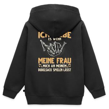 Dudelsack Musikverein Sackpfeifer Musiker - Kinder Premium Organic Zip Hoodie - Schwarz - Hinten - AI Model Kid Male (0cm)