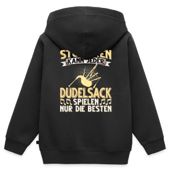 Dudelsack Musikverein Sackpfeifer Musiker - Kinder Premium Organic Zip Hoodie - Schwarz - Hinten - AI Model Kid Male (0cm)