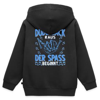 Dudelsack Musikverein Sackpfeifer Musiker - Kinder Premium Organic Zip Hoodie - Schwarz - Hinten - AI Model Kid Male (0cm)