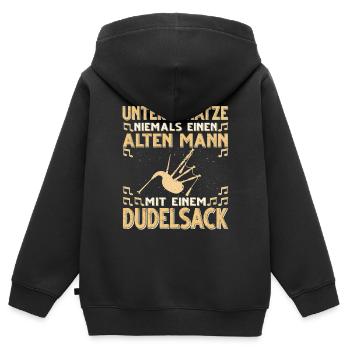 Dudelsack Musikverein Sackpfeifer Musiker - Kinder Premium Organic Zip Hoodie - Schwarz - Hinten - AI Model Kid Male (0cm)