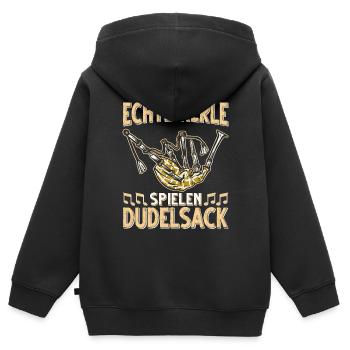 Dudelsack Musikverein Sackpfeifer Musiker - Kinder Premium Organic Zip Hoodie - Schwarz - Hinten - AI Model Kid Male (0cm)
