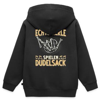Dudelsack Musikverein Sackpfeifer Musiker - Kinder Premium Organic Zip Hoodie - Schwarz - Hinten - AI Model Kid Male (0cm)
