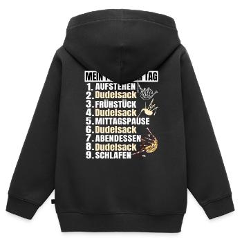 Dudelsack Musikverein Sackpfeifer Musiker - Kinder Premium Organic Zip Hoodie - Schwarz - Hinten - AI Model Kid Male (0cm)
