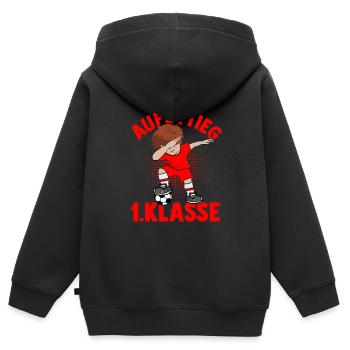 Aufstieg 1. Klasse Schulhof Schulbeginn Fußball Sc - Kinder Premium Organic Zip Hoodie - Schwarz - Hinten - AI Model Kid Male (0cm)