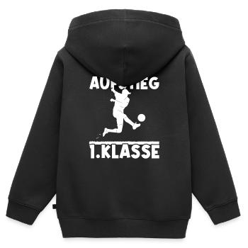 Aufstieg 1. Klasse Schulhof Schulbeginn Fußball Sc - Kinder Premium Organic Zip Hoodie - Schwarz - Hinten - AI Model Kid Male (0cm)