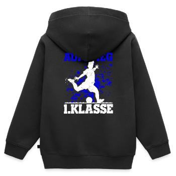 Aufstieg 1. Klasse Schulkind Schulanfang Fußball E - Kinder Premium Organic Zip Hoodie - Schwarz - Hinten - AI Model Kid Male (0cm)