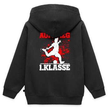 Aufstieg 1. Klasse Schulhof Schultüte Fußball Schu - Kinder Premium Organic Zip Hoodie - Schwarz - Hinten - AI Model Kid Male (0cm)