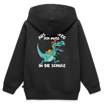 Aus Dem Weg Ich Muss In Die Schule - Einschulung D - Kinder Premium Organic Zip Hoodie - Schwarz - Hinten - AI Model Kid Male (0cm)