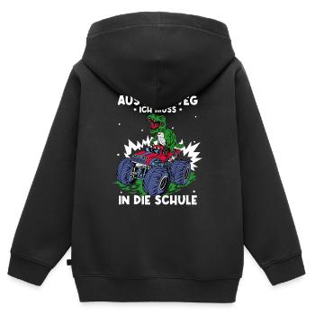 Aus Dem Weg Ich Muss In Die Schule - Schulbeginn D - Kinder Premium Organic Zip Hoodie - Schwarz - Hinten - AI Model Kid Male (0cm)