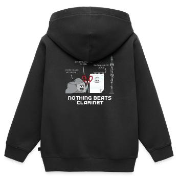 Klarinette - Kinder Premium Organic Zip Hoodie - Schwarz - Hinten - AI Model Kid Male (0cm)