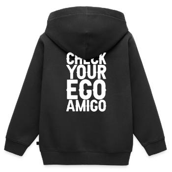 Vérifiez votre Ego Amigo - Sweat Premium à capuche zippé enfant bio - noir - Dos - AI Model Kid Male (0cm)