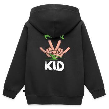 Rocker Sign Rock Hand Metal Kid Metal Lover - Kinder Premium Organic Zip Hoodie - Schwarz - Hinten - AI Model Kid Male (0cm)