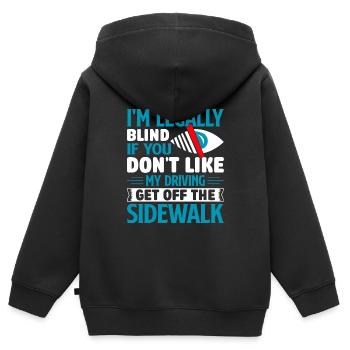 Legal Blind - Kinder Premium Organic Zip Hoodie - Schwarz - Hinten - AI Model Kid Male (0cm)