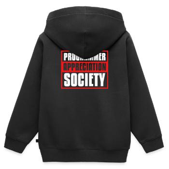 Entwickler Coder Programmierer Gesellschaft - Kinder Premium Organic Zip Hoodie - Schwarz - Hinten - AI Model Kid Male (0cm)