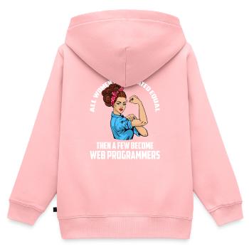 Developer Coder Programmer Female - Kids Premium Organic Zip-up Hoodie - rose - Back - AI Model Kid Female (0cm)