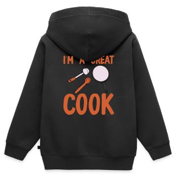 Je suis un grand cuisinier 4 - Sweat Premium à capuche zippé enfant bio - noir - Dos - AI Model Kid Male (0cm)