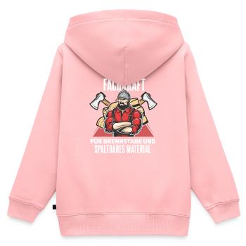 Lustiger Holzfäller Holzhacker Spruch - Kinder Premium Organic Zip Hoodie - Rosa - Hinten - AI Model Kid Female (0cm)