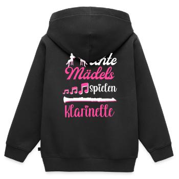 Klarinette Blasmusik Musikverein Orchester Jazz - Kinder Premium Organic Zip Hoodie - Schwarz - Hinten - AI Model Kid Male (0cm)