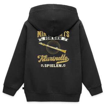 Klarinette Blasmusik Musikverein Orchester Jazz - Kinder Premium Organic Zip Hoodie - Schwarz - Hinten - AI Model Kid Male (0cm)