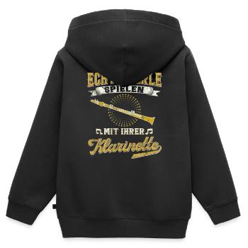 Klarinette Blasmusik Musikverein Orchester Jazz - Kinder Premium Organic Zip Hoodie - Schwarz - Hinten - AI Model Kid Male (0cm)