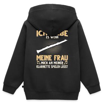 Klarinette Blasmusik Musikverein Orchester Jazz - Kinder Premium Organic Zip Hoodie - Schwarz - Hinten - AI Model Kid Male (0cm)