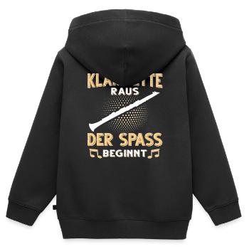 Klarinette Blasmusik Musikverein Orchester Jazz - Kinder Premium Organic Zip Hoodie - Schwarz - Hinten - AI Model Kid Male (0cm)