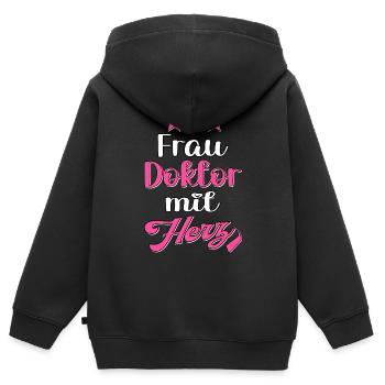 Doktortitel Dissertation Doktorand Doktorgrad - Kinder Premium Organic Zip Hoodie - Schwarz - Hinten - AI Model Kid Male (0cm)