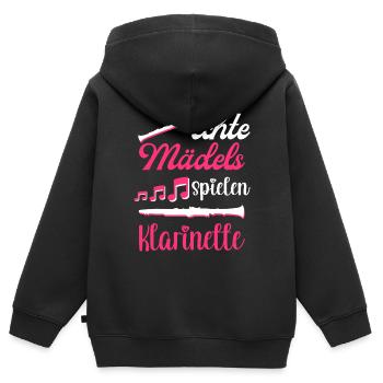 Klarinette Blasmusik Musikverein Orchester Jazz - Kinder Premium Organic Zip Hoodie - Schwarz - Hinten - AI Model Kid Male (0cm)